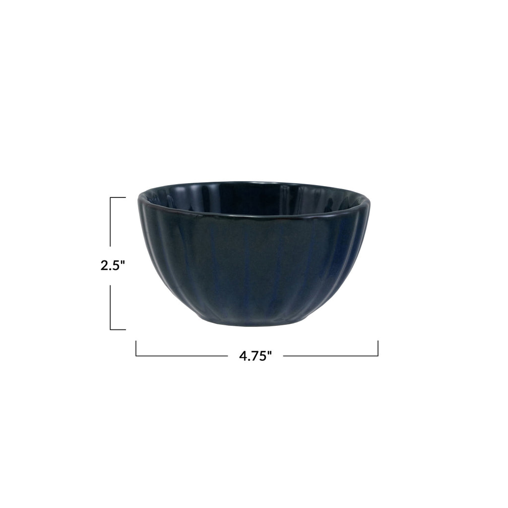 Navy Ribbed Bowl