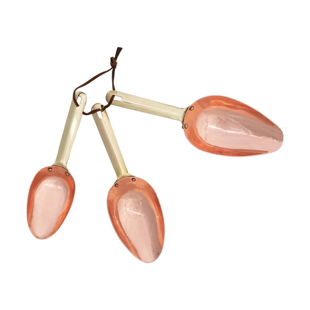Copper Scoops with Leather Tie