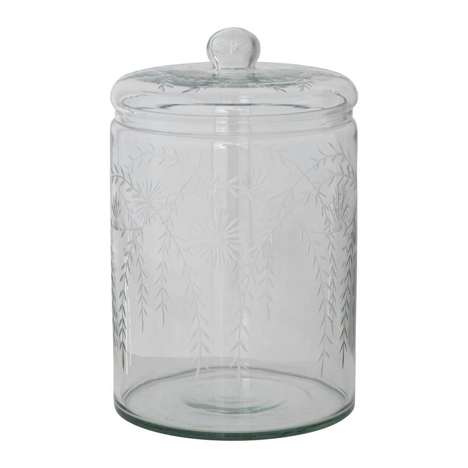 Etched Botanicals Glass Jar