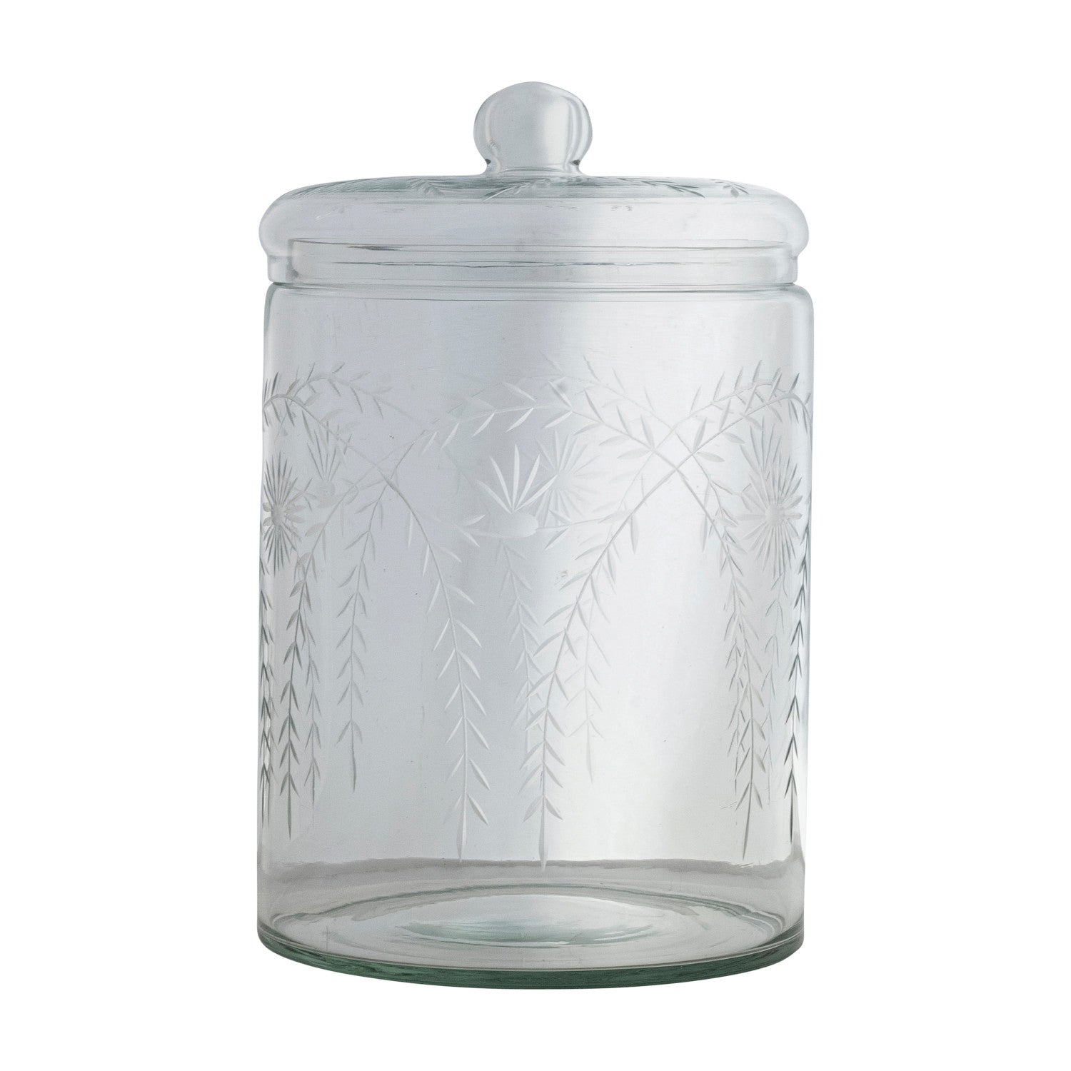 Etched Botanicals Glass Jar