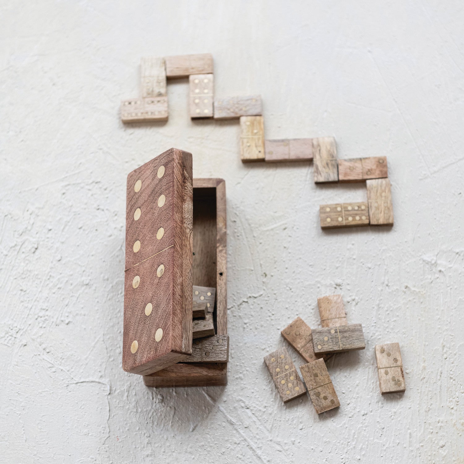 Mango Wood Dominoes Box