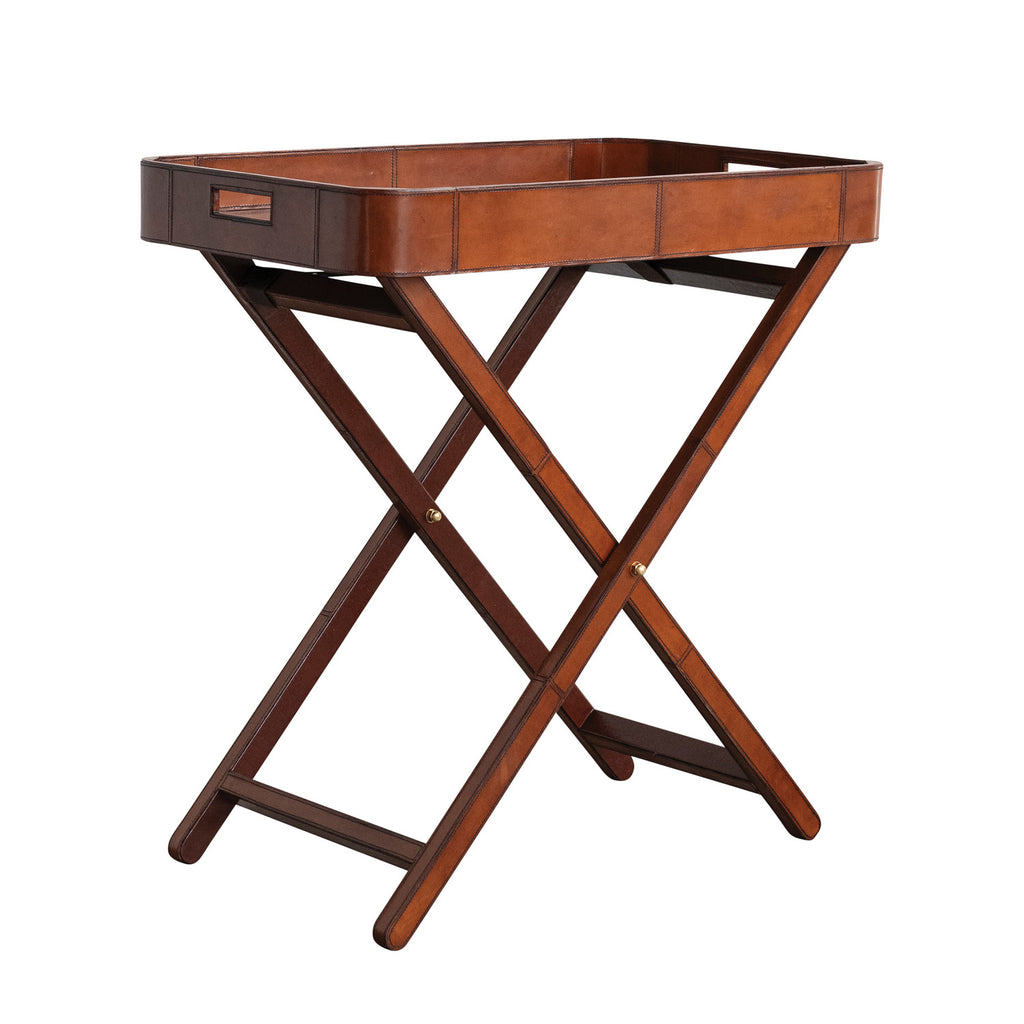 Leather Folding Tray Table