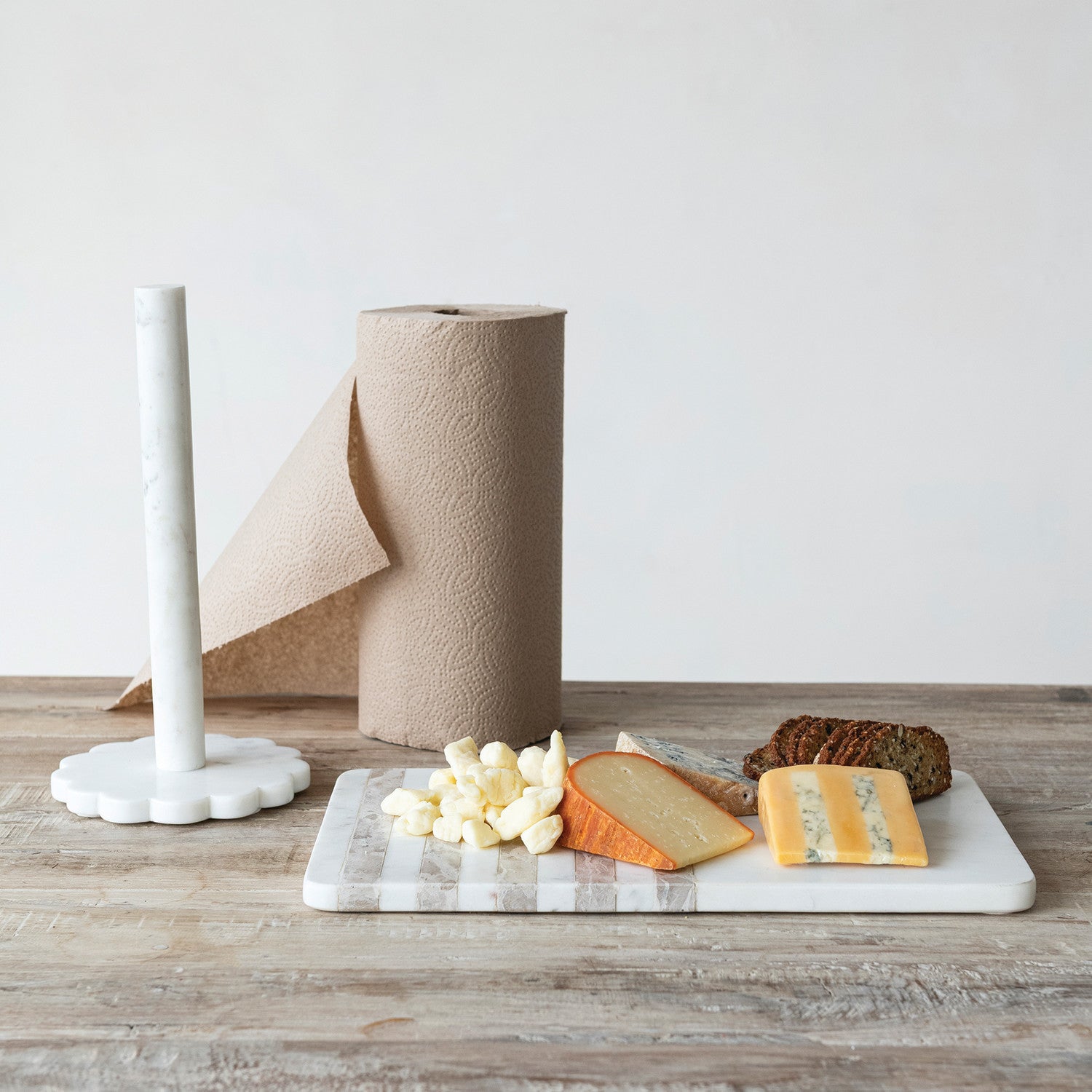 Marble Scalloped Paper Towel Holder