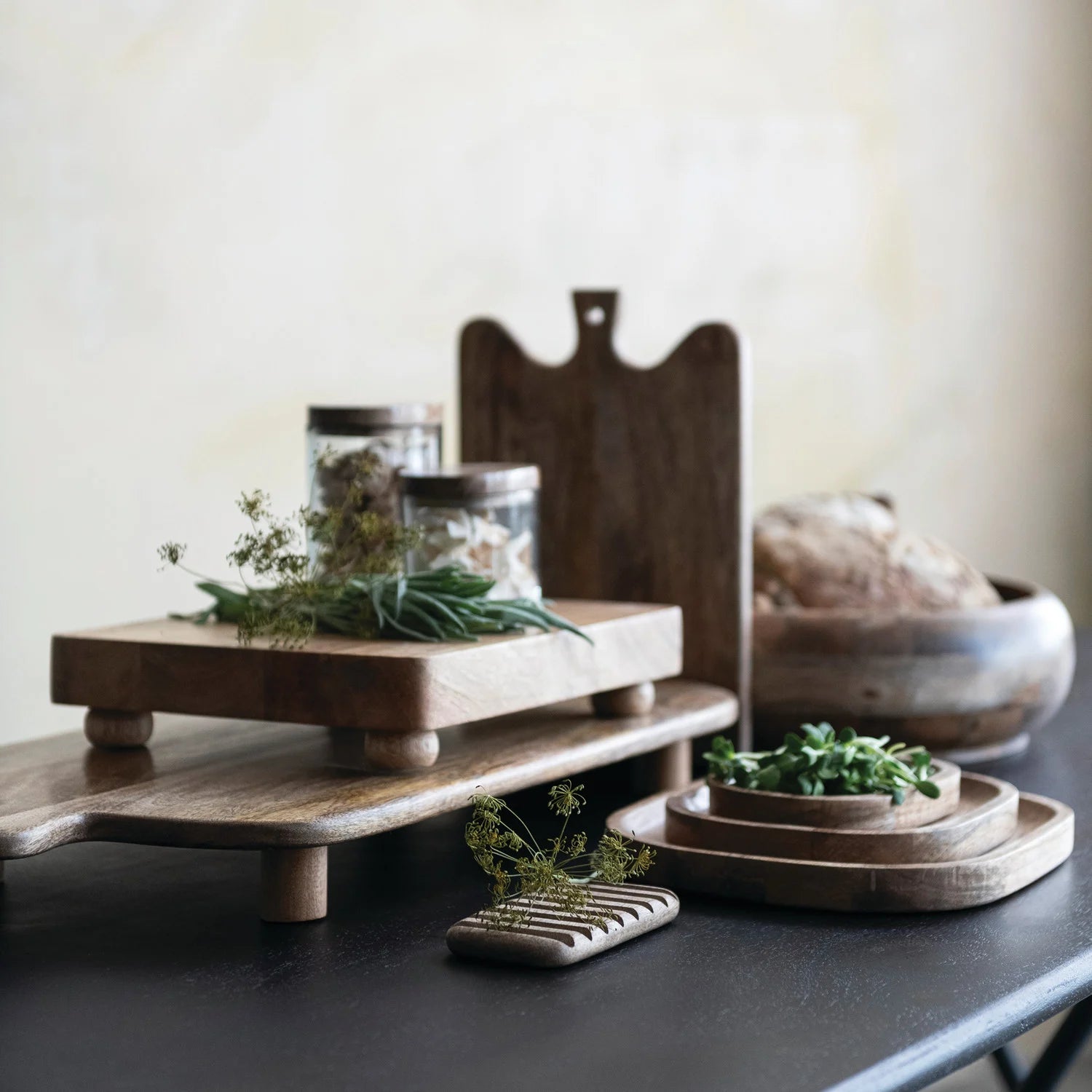 Mango Wood Footed Serving Board