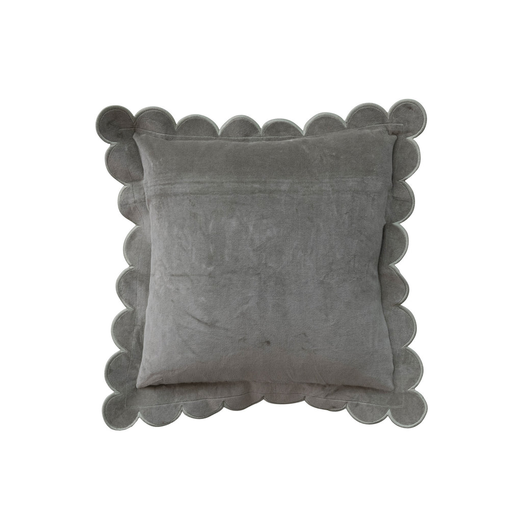 Scalloped Velvet Pillow