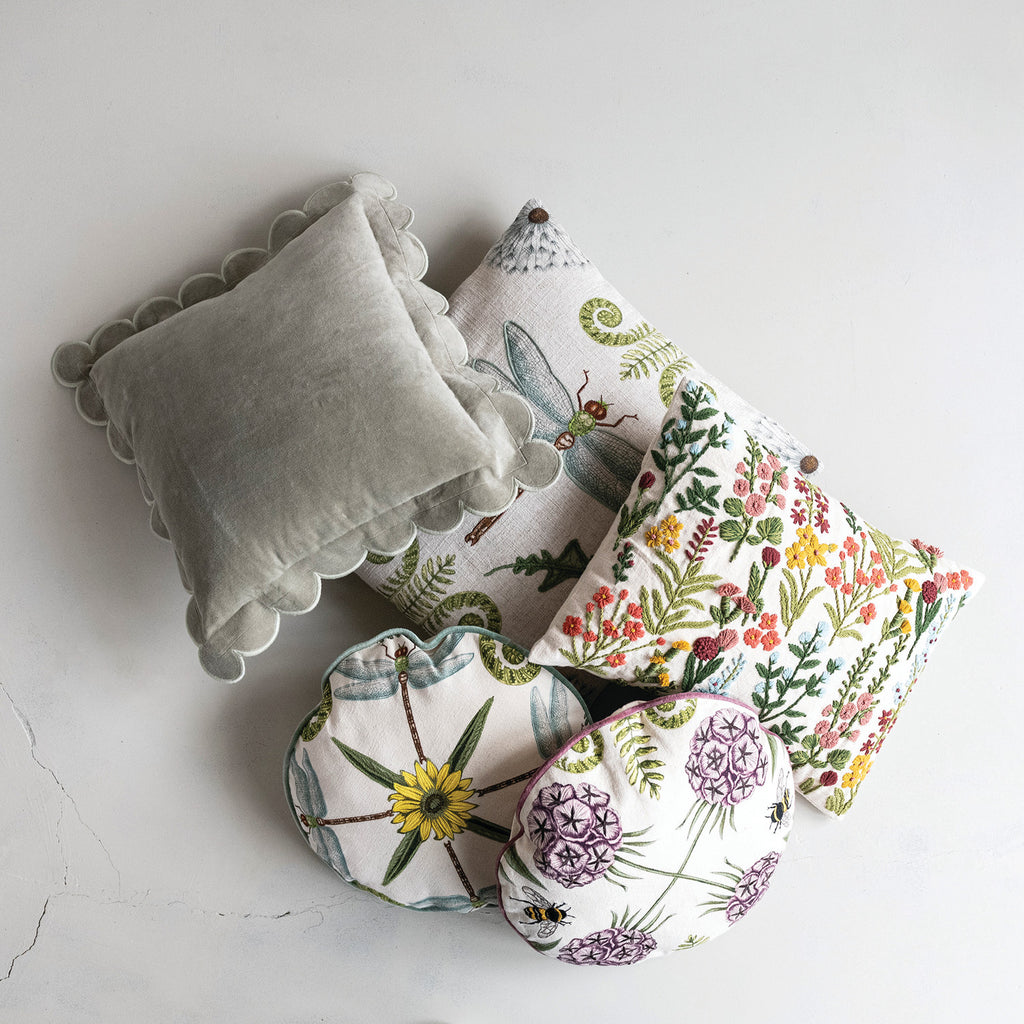 Scalloped Velvet Pillow