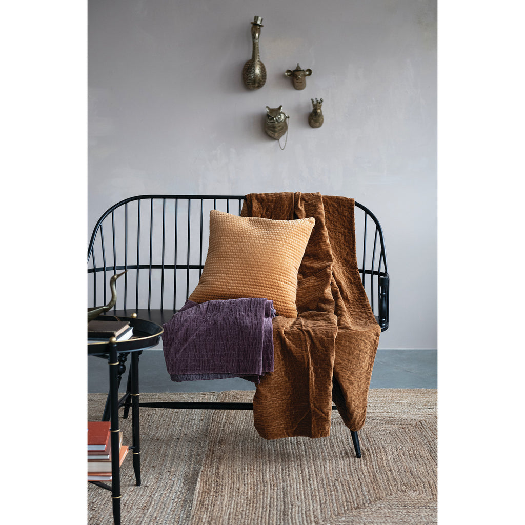 Black Metal Slatted Bench with Turned Legs