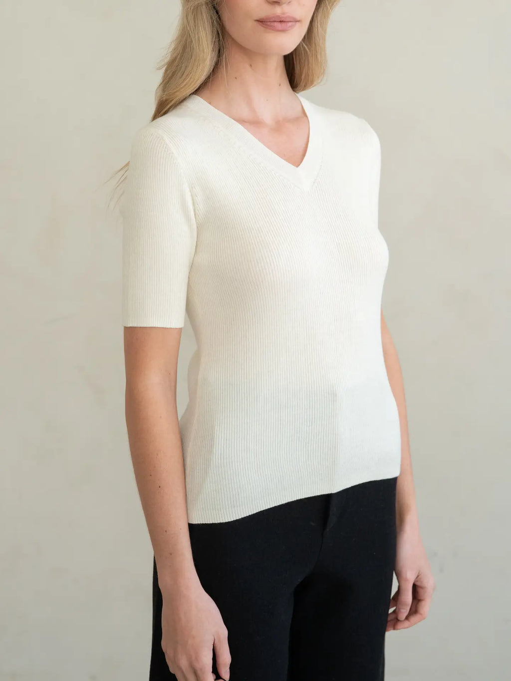 Essential V Neck Knit Top