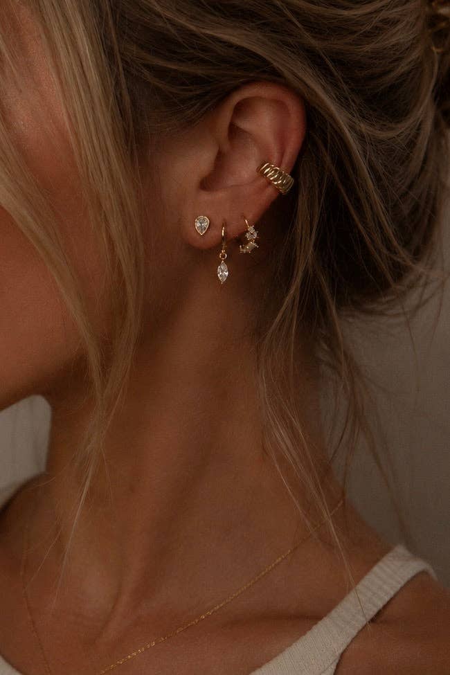Goldie Pear Studs