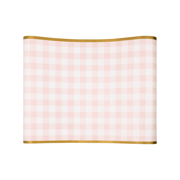 Pink Gingham Paper Table Runner