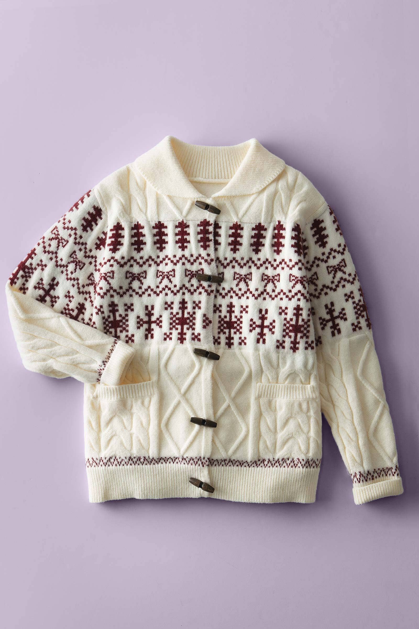 Fair Isle Toggle Cardigan