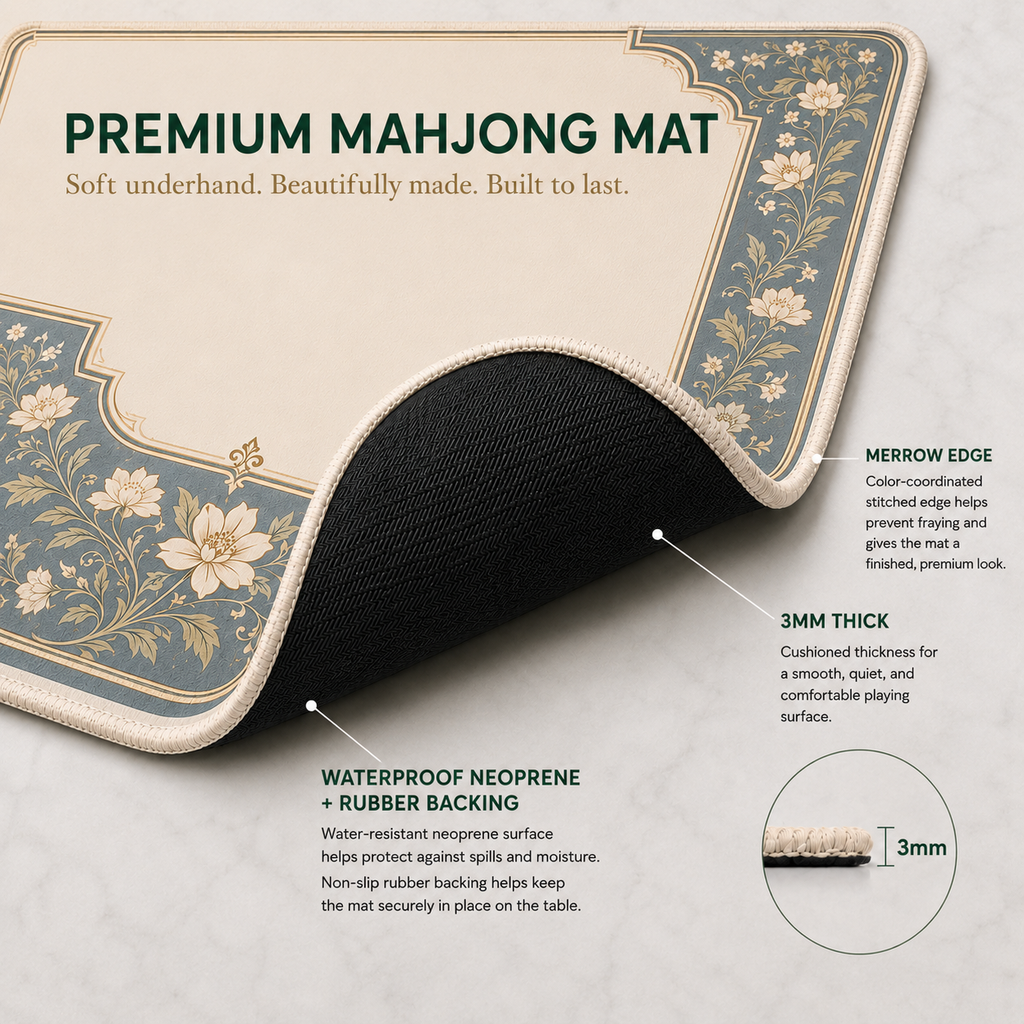 Something Blue — Steel Blue Lace Mahjong Mat