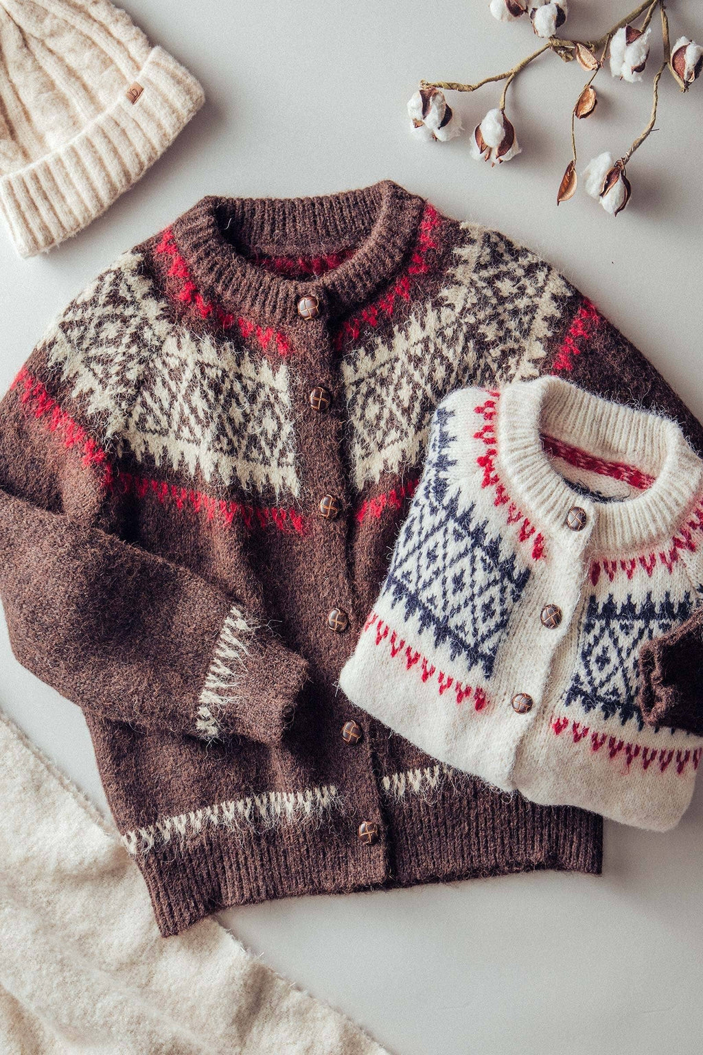 Fair Isle Nordic Toggle Knit Cardigan