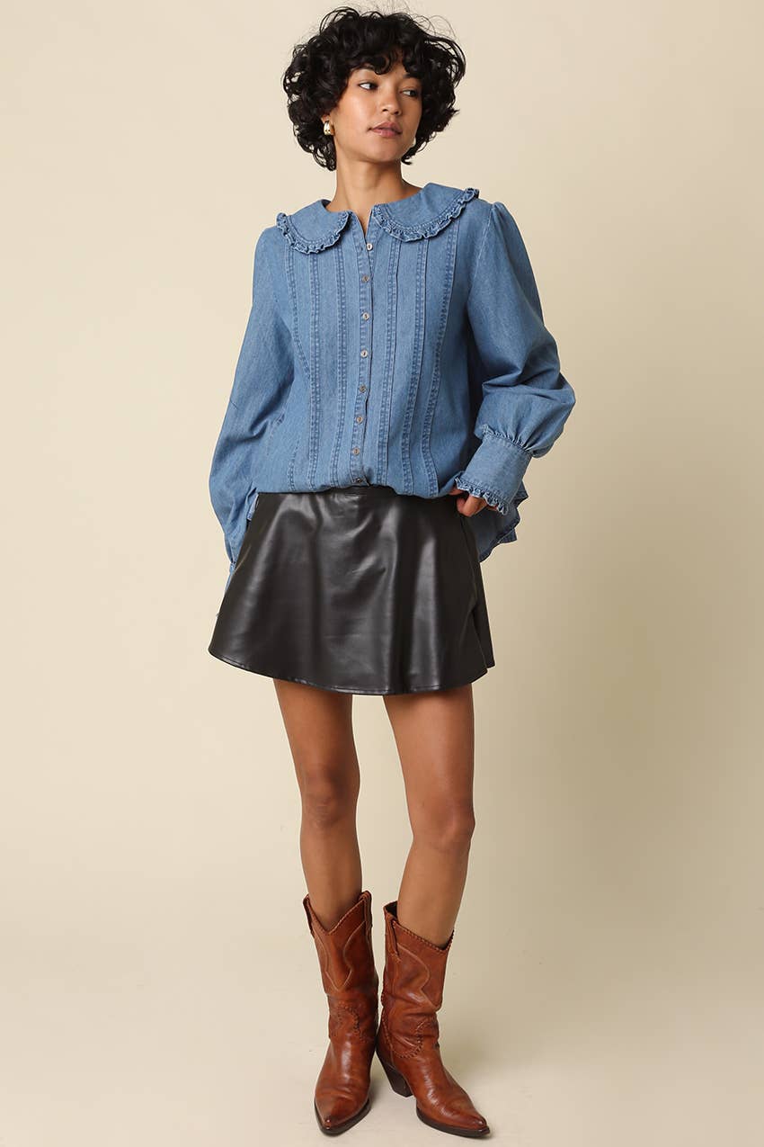 Frida Ruffle Collar Blouse