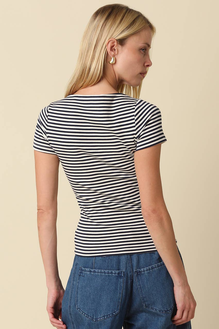Kate Striped Fitted Top