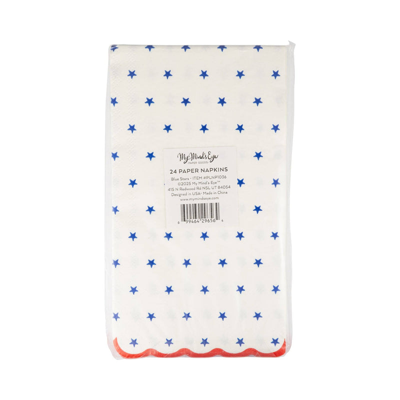 Blue Stars Scallop Guest Napkin (24ct)