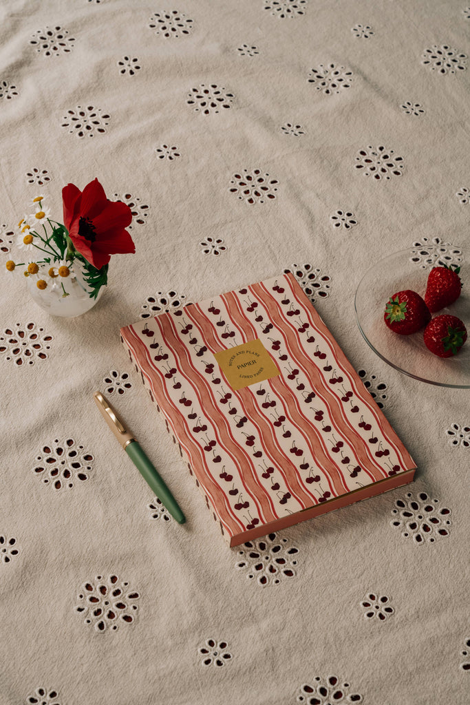 Cherry Wave Lined Notebook
