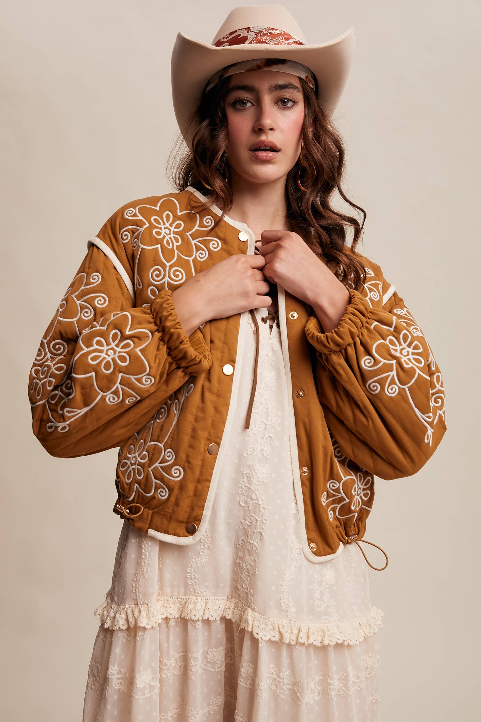 Embroidered Quilted Western Jacket