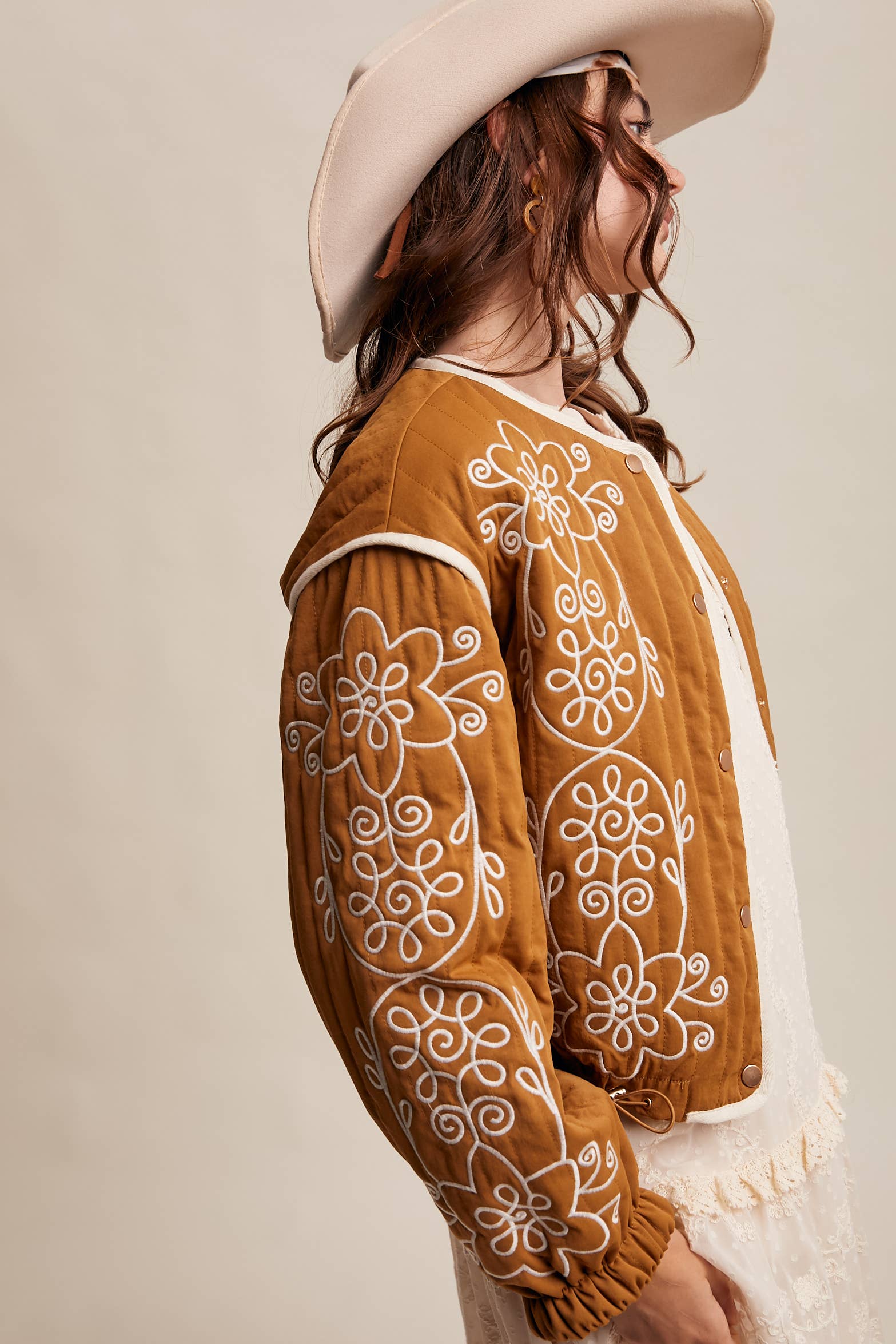 Embroidered Quilted Western Jacket