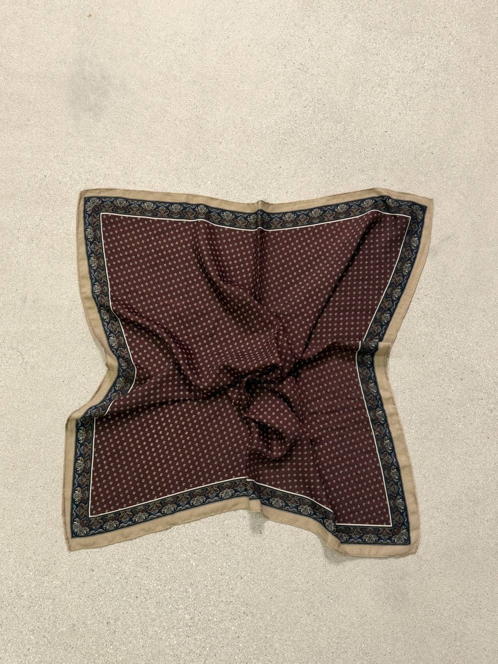 Border Print Square Scarf