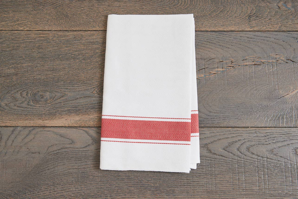 Herringbone Red Classic Italian Kitchen Towel