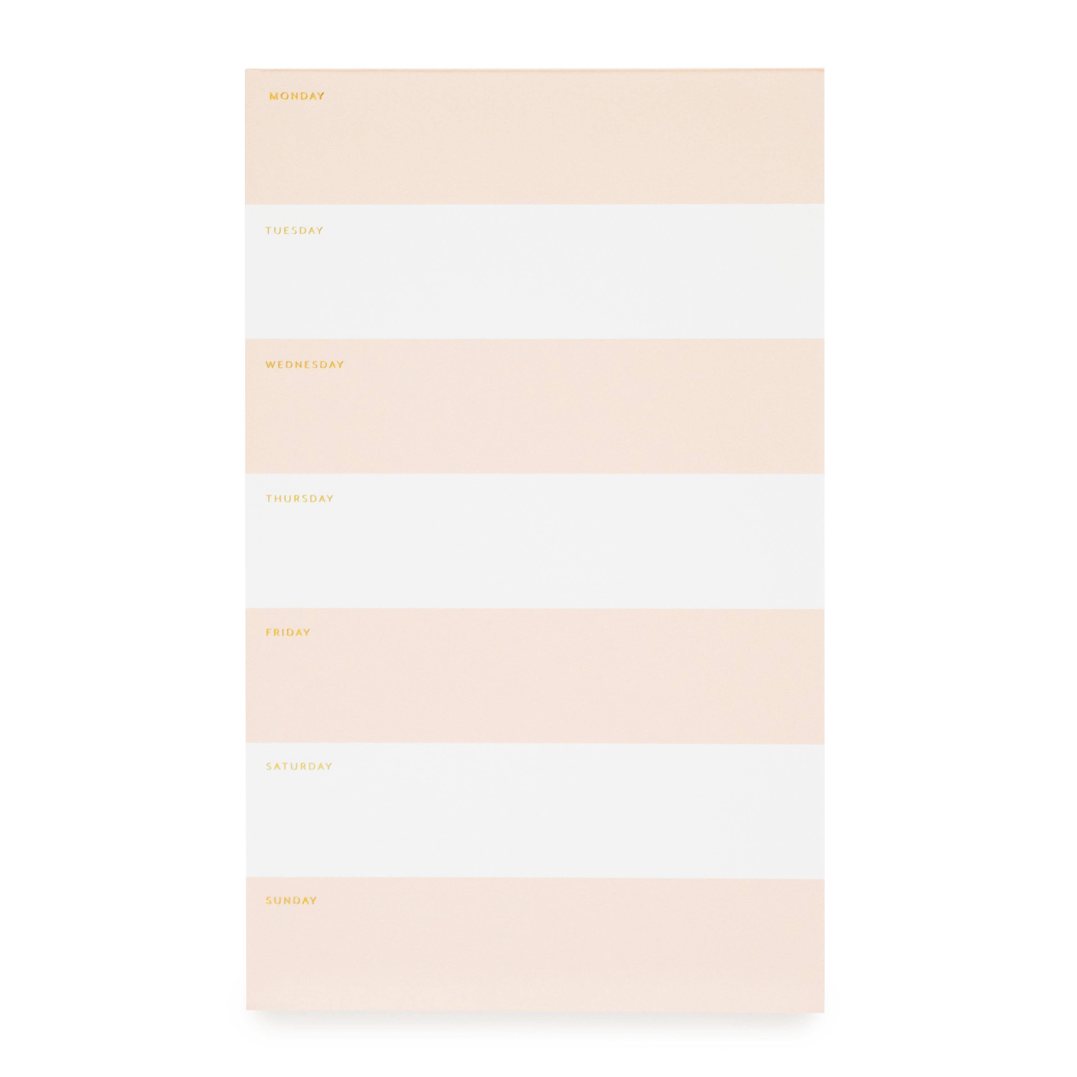 Pink Striped Weekly Pad