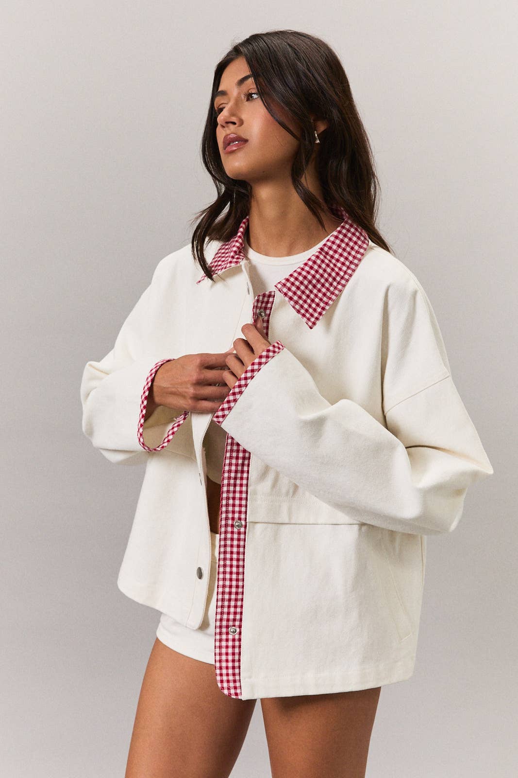 Gingham Contrast Jacket