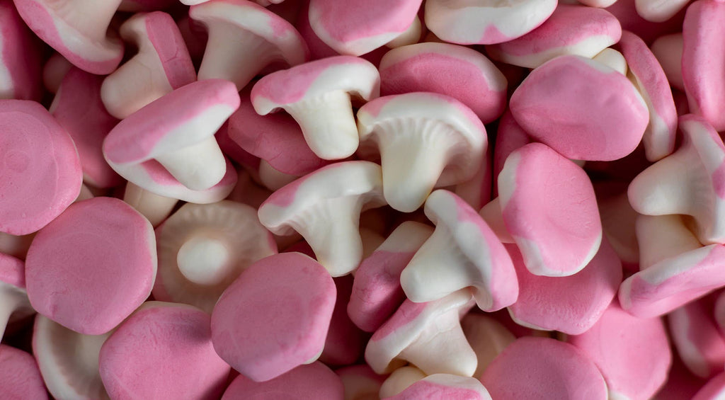 Swedish Strawberry Foam Mushrooms