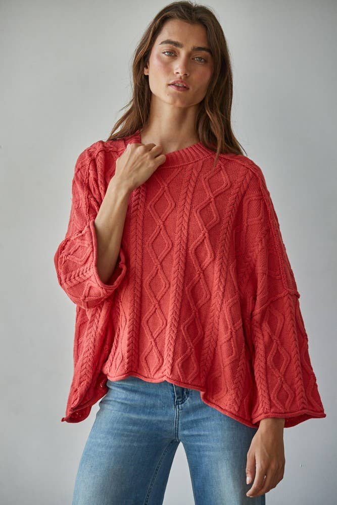 Knit Cable Pullover Sweater