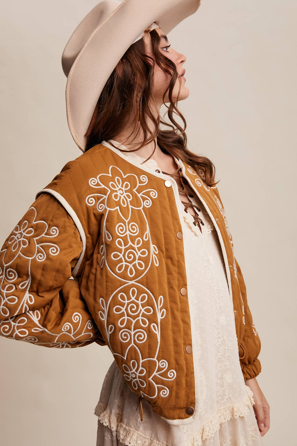 Embroidered Quilted Western Jacket