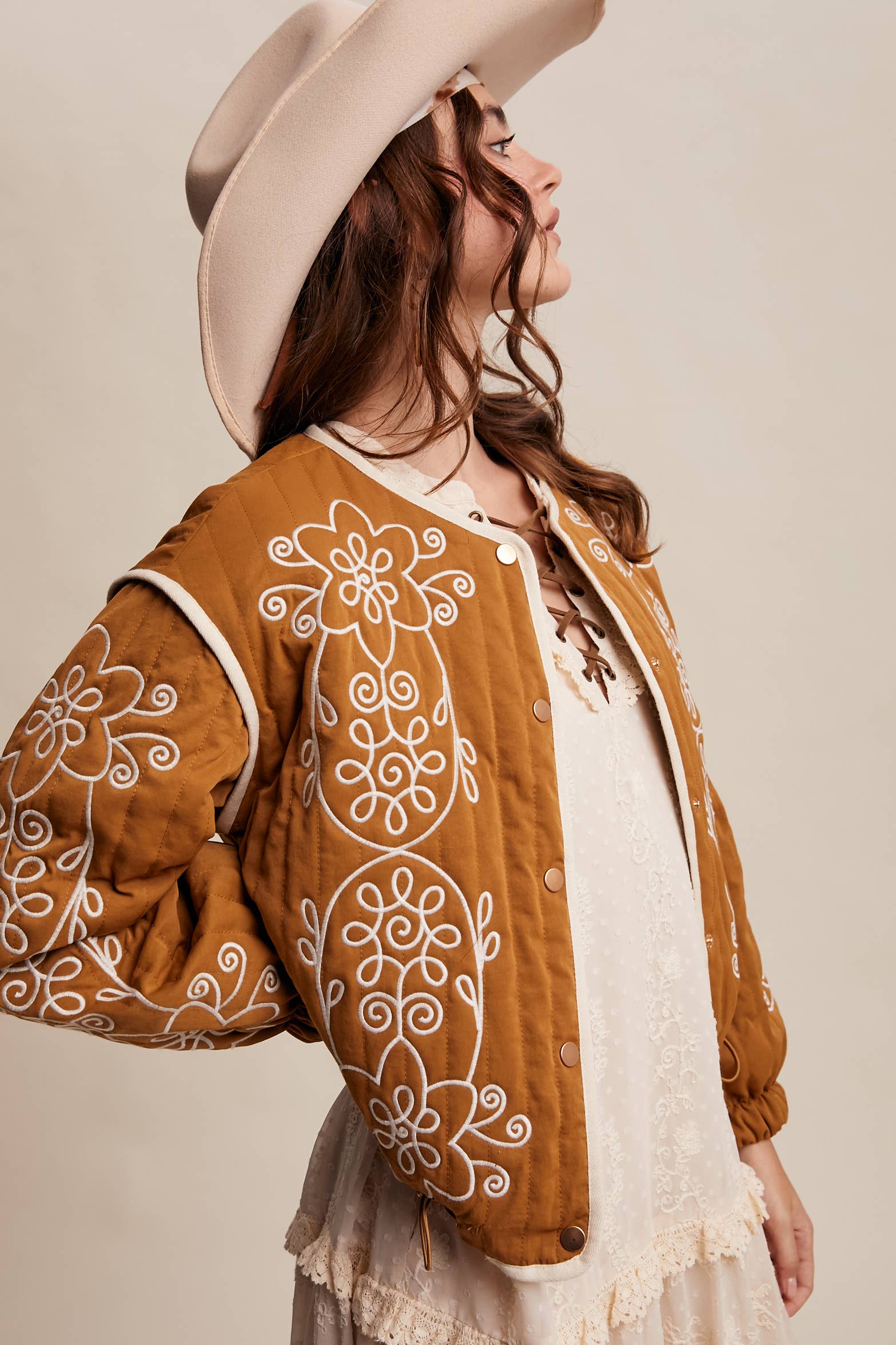 Embroidered Quilted Western Jacket