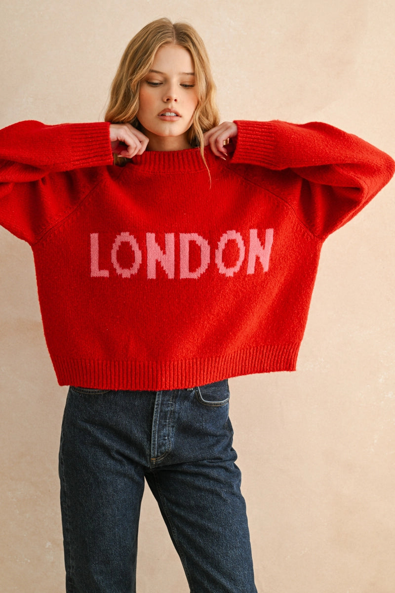Letter Front Sweater Top