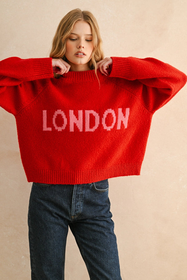 Letter Front Sweater Top