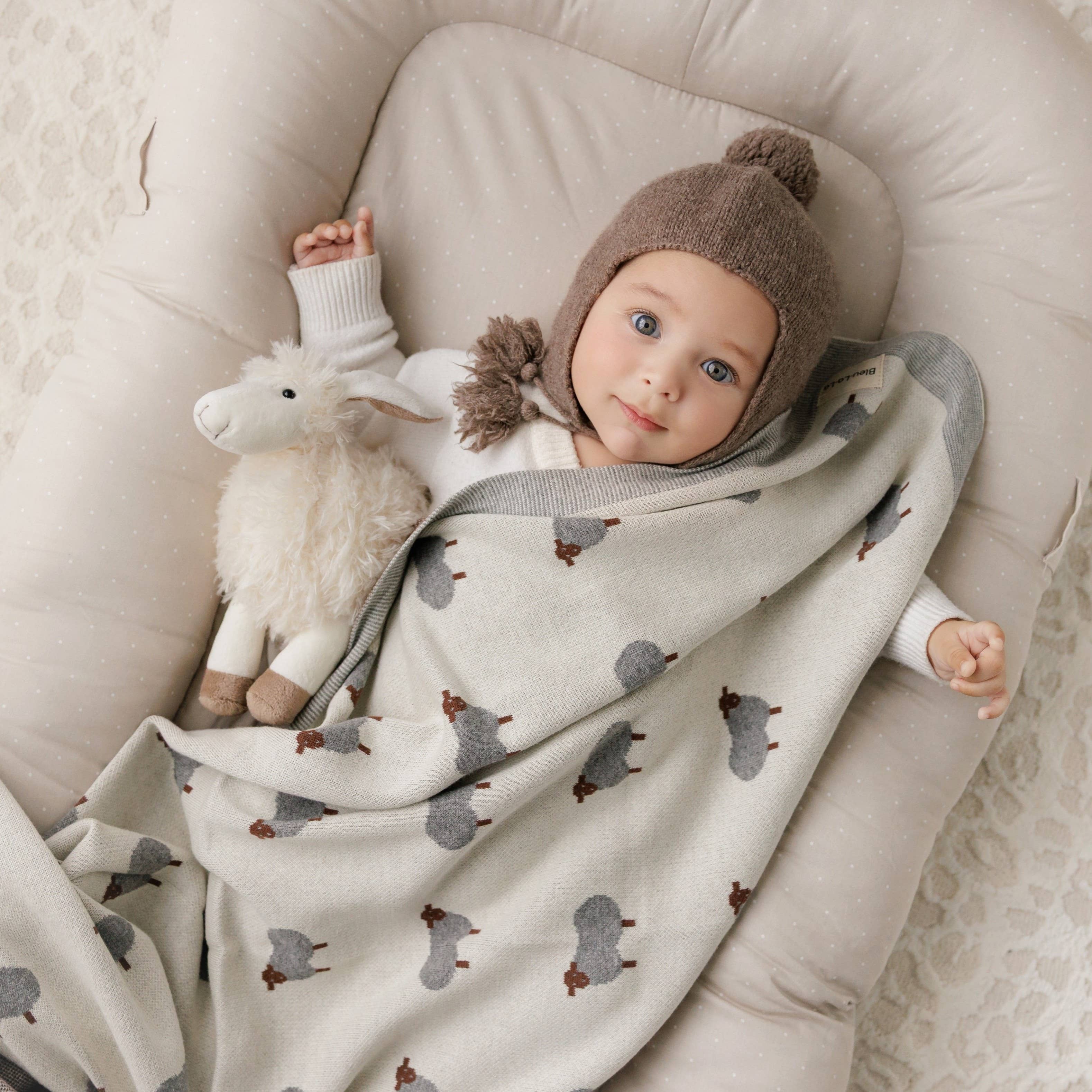 Sheep Receiving Swaddle Baby Blanket