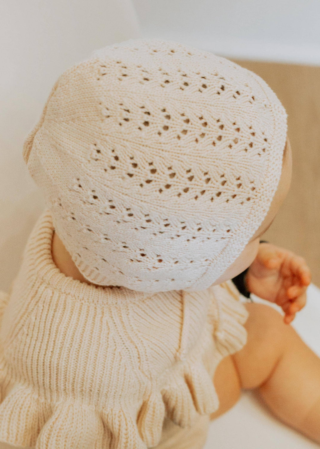 Jamie Knit Bonnet Cotton Lace Hat