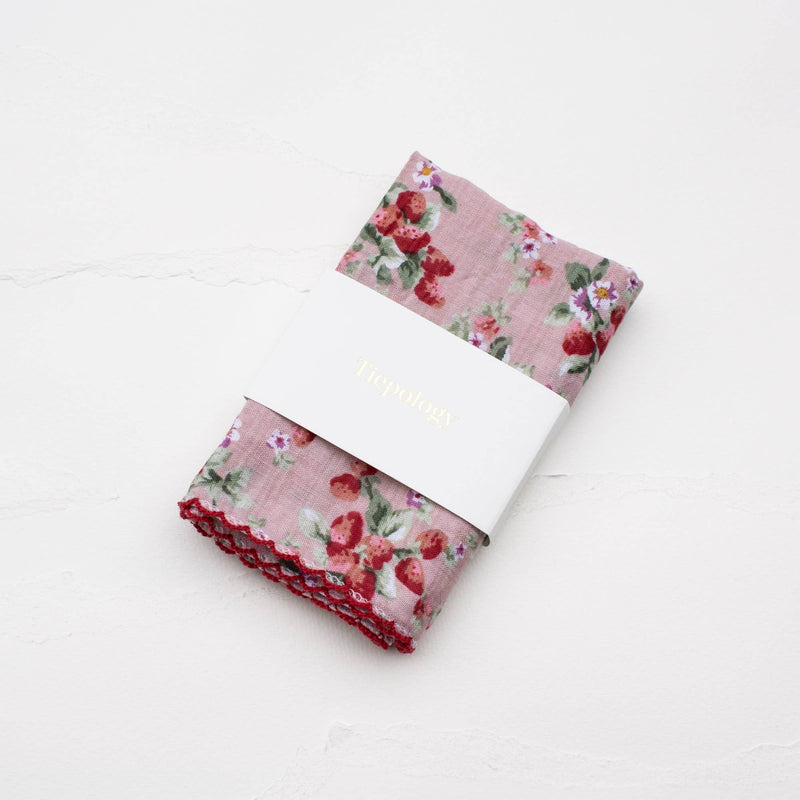 Vintage Strawberry Cotton Scarf