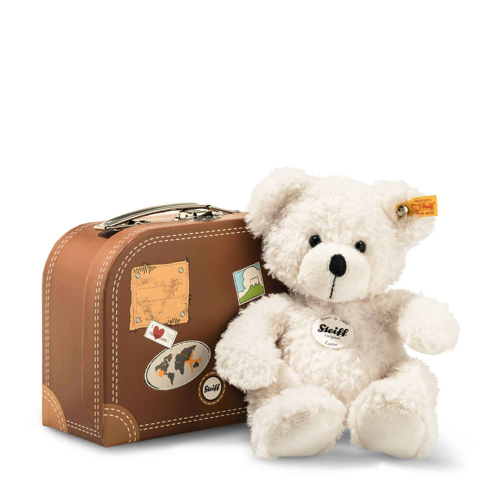 Lotte Teddy Bear Stuffed Plush In Suitcase, 11 Inches