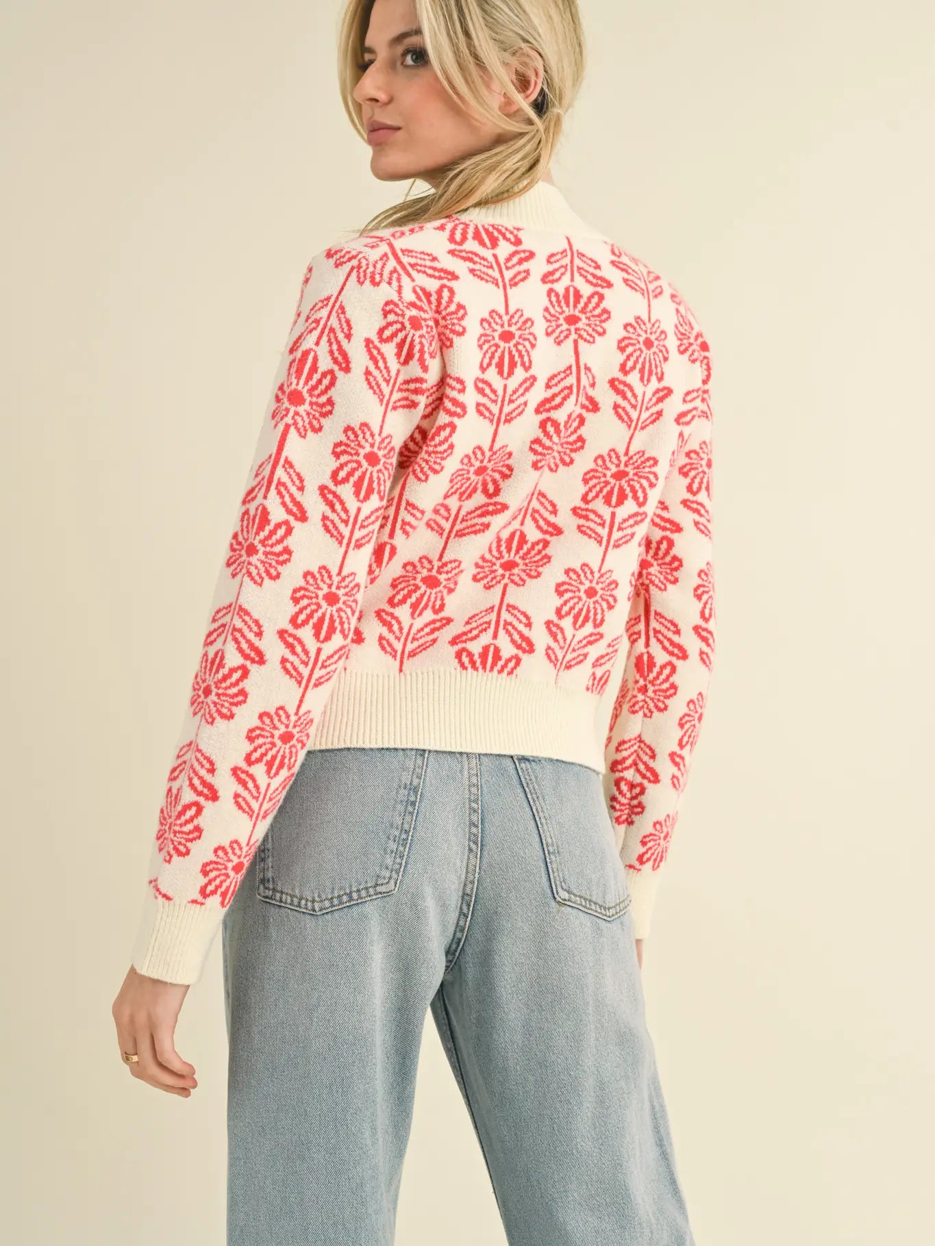Red Floral Sweater