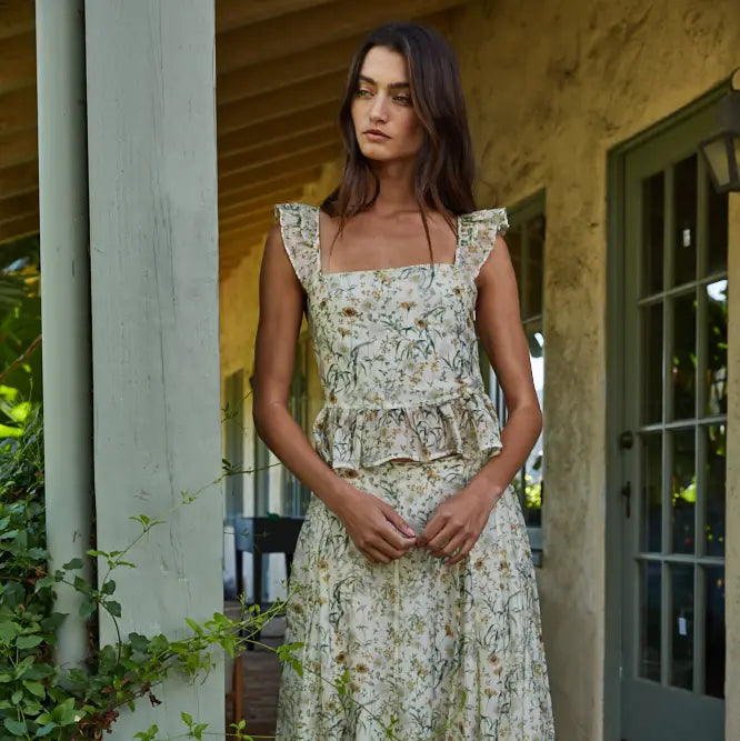 Floral Print Midi Skirt