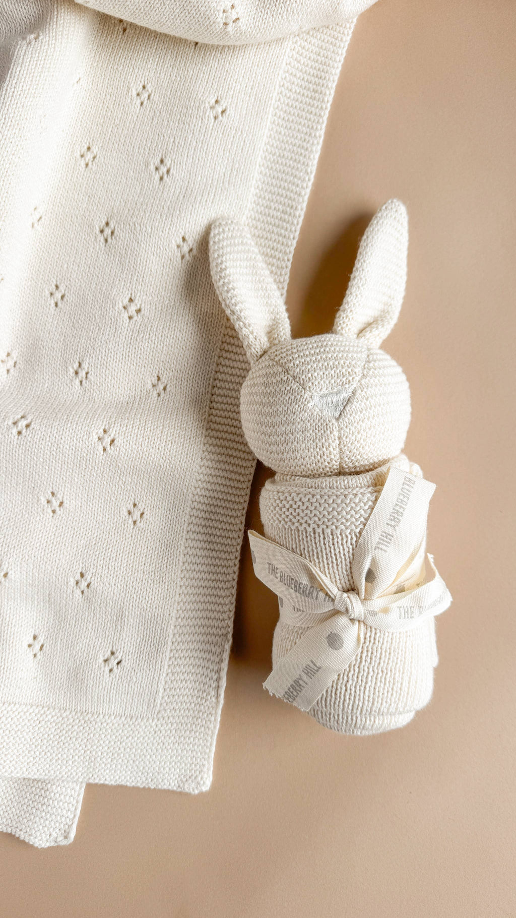 Cream Bunny Lovey Blanket Set