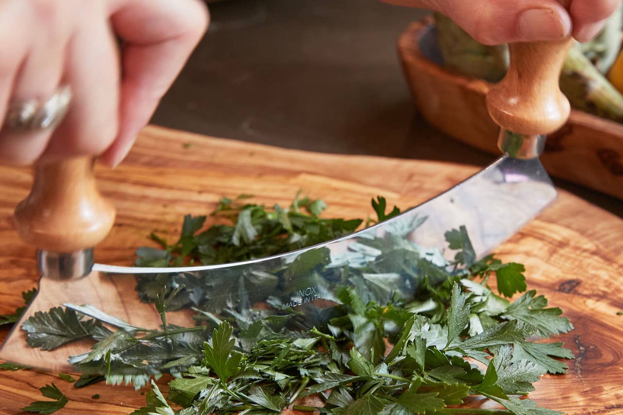 Traditional Italian Mezzaluna Chopper - Large