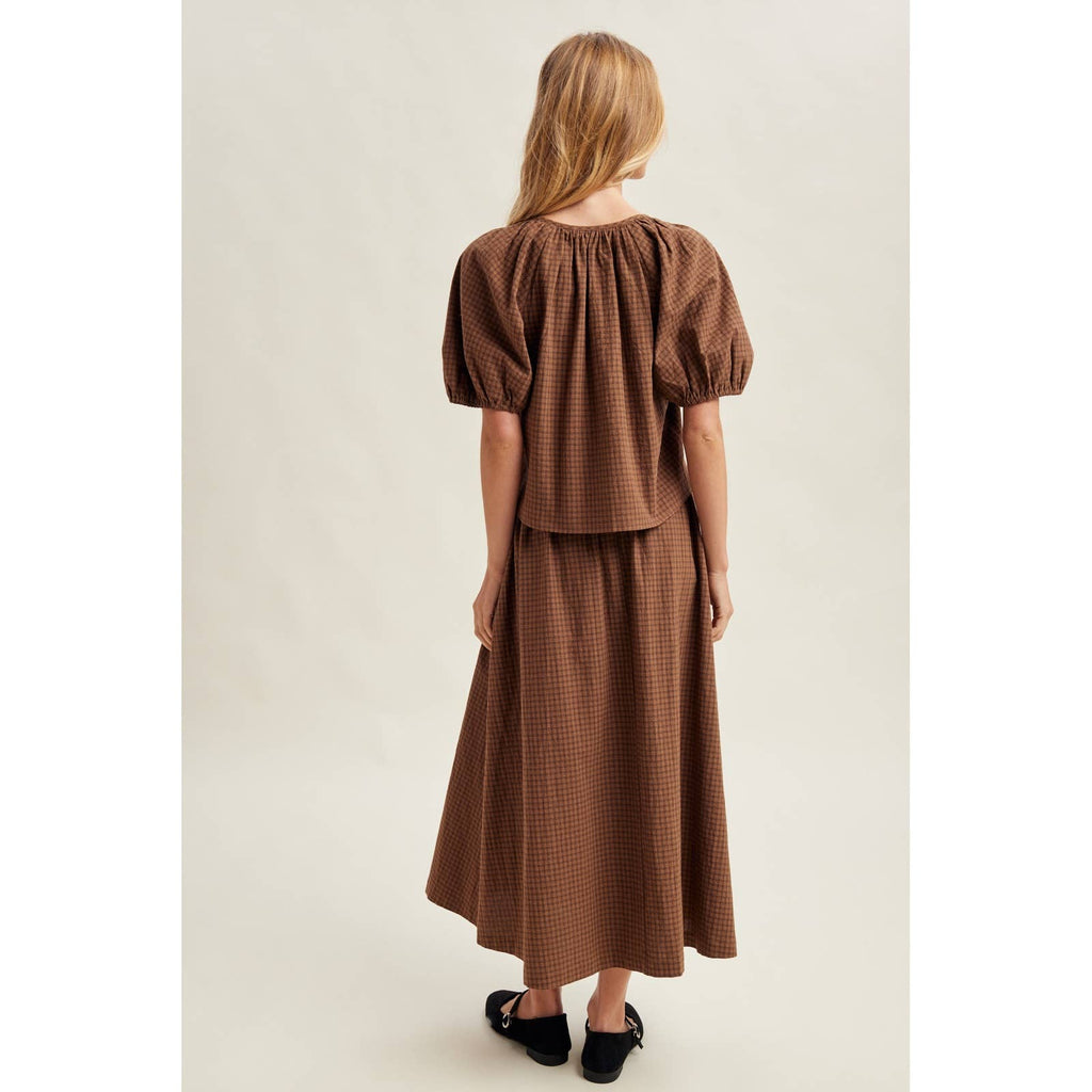 Puff Sleeve Top and Skirt Set