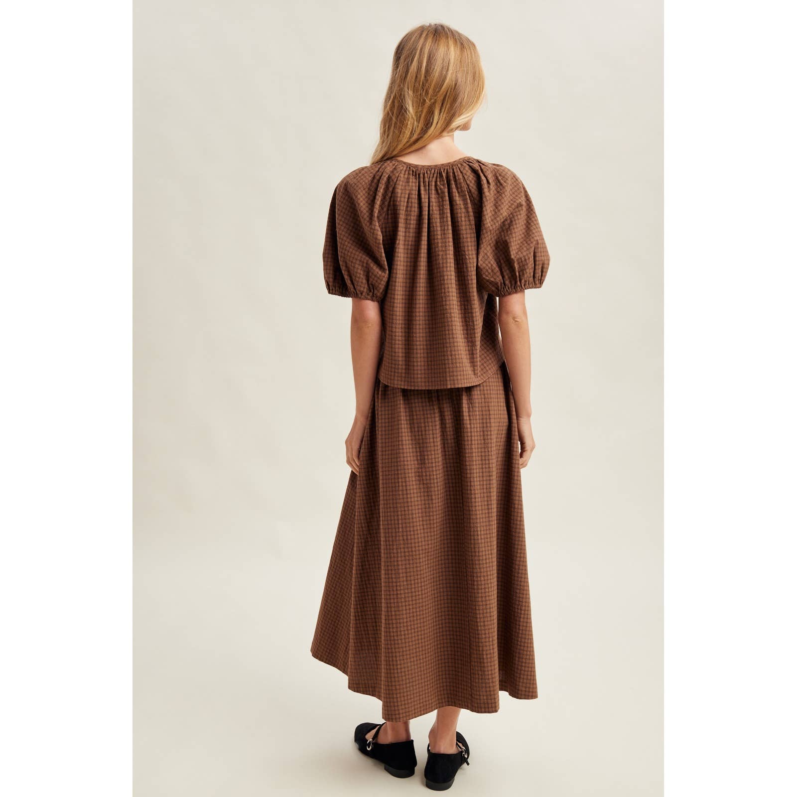 Puff Sleeve Top and Skirt Set