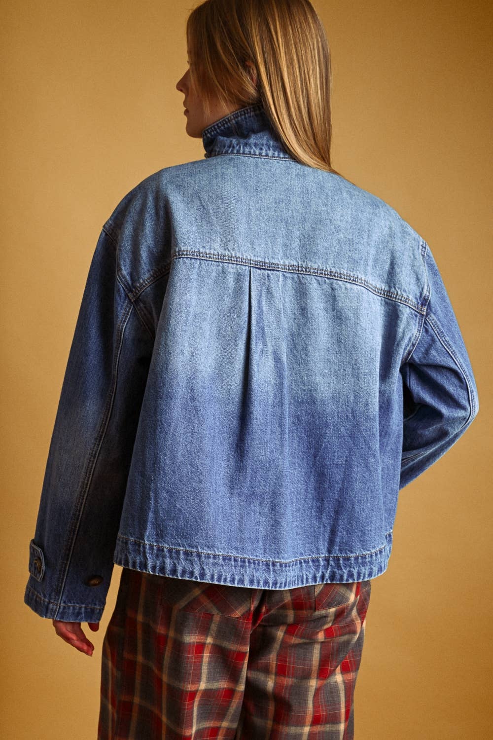 High Collar Denim Jacket