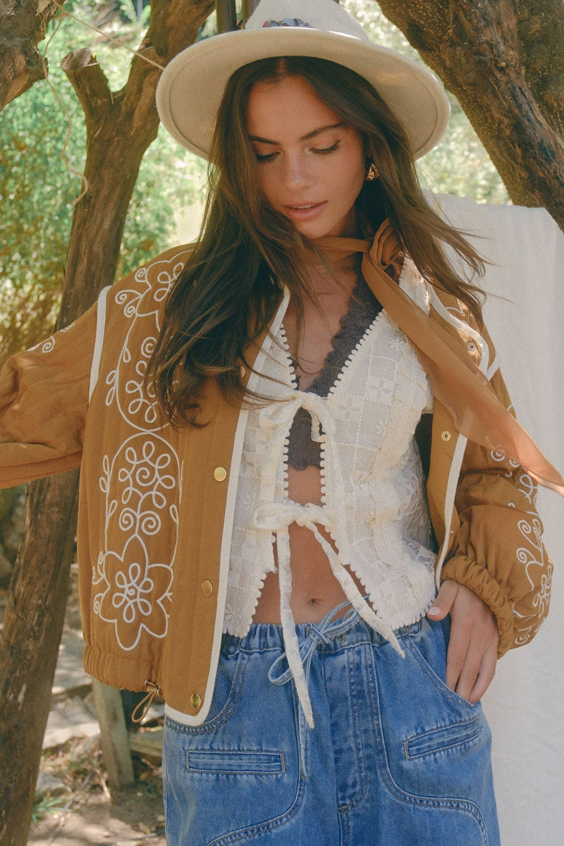 Embroidered Quilted Western Jacket