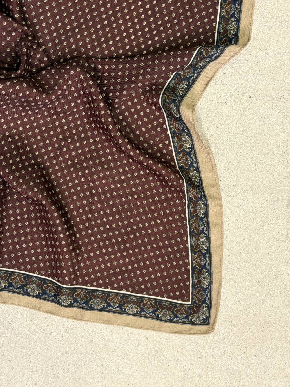 Border Print Square Scarf