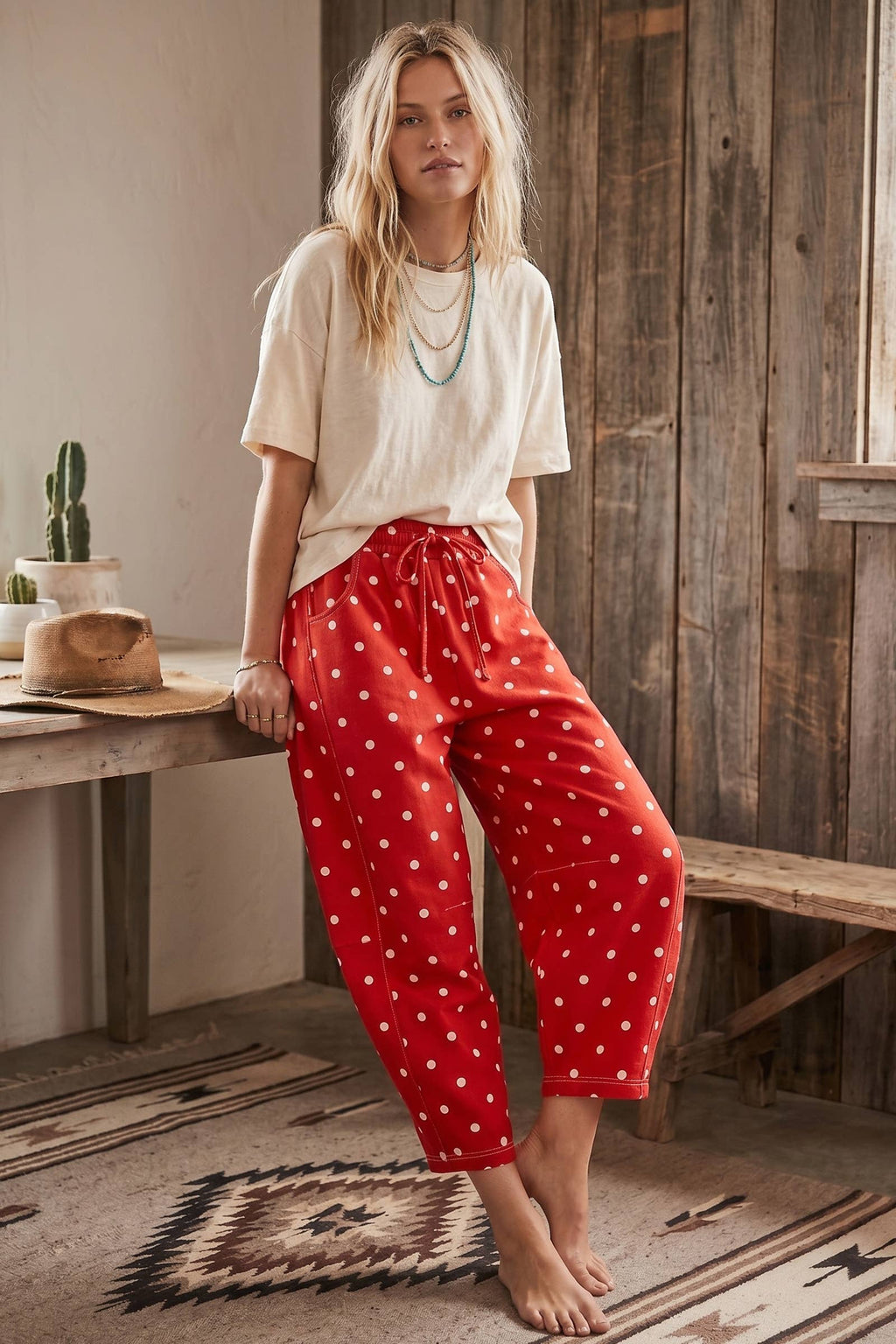 Polka Dot Barrel Lounge Pants