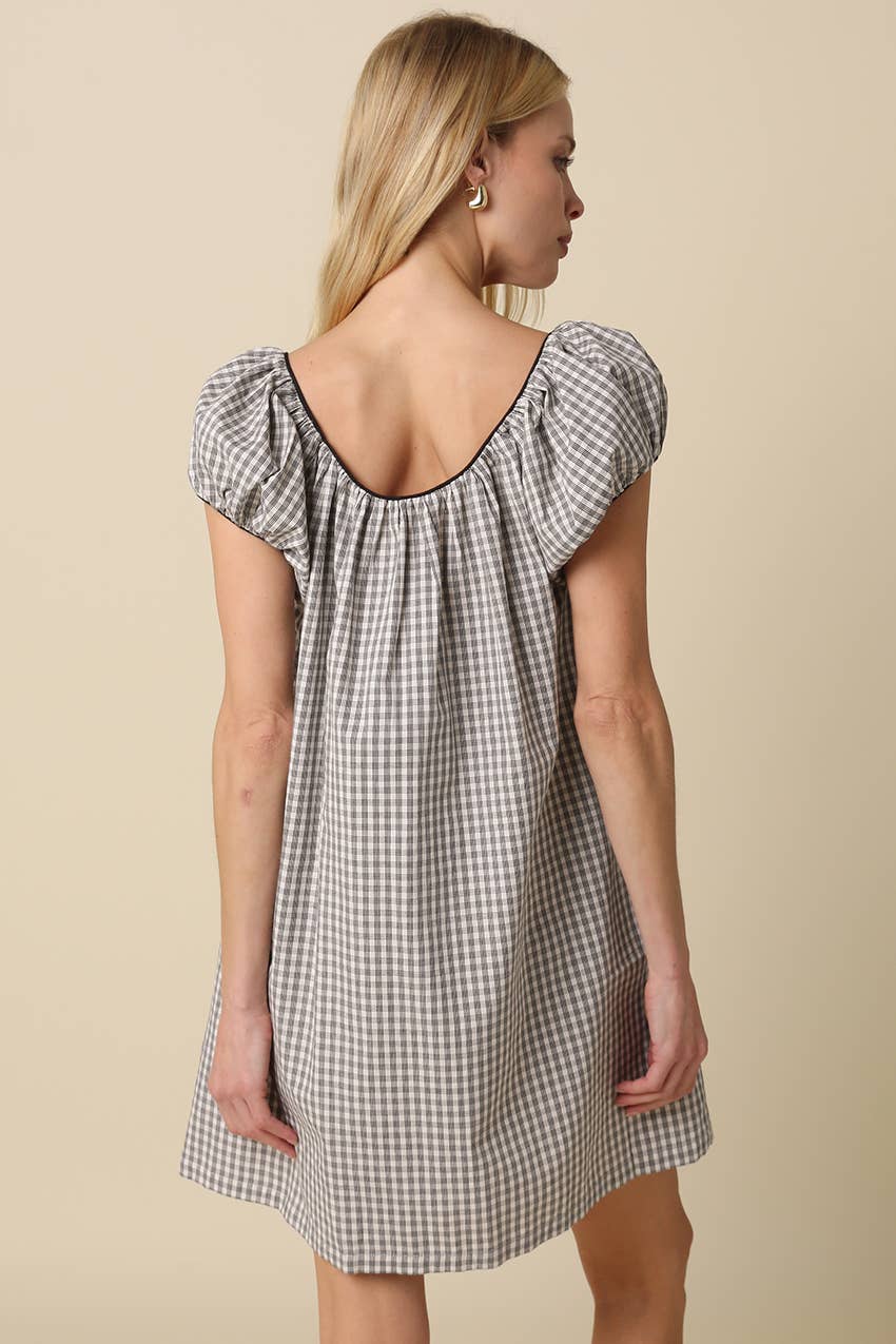 Anya Gingham Babydoll Dress