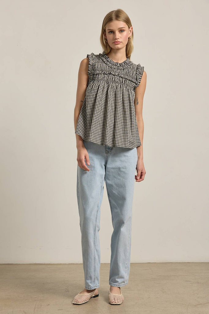 Gingham Ruffle Blouse