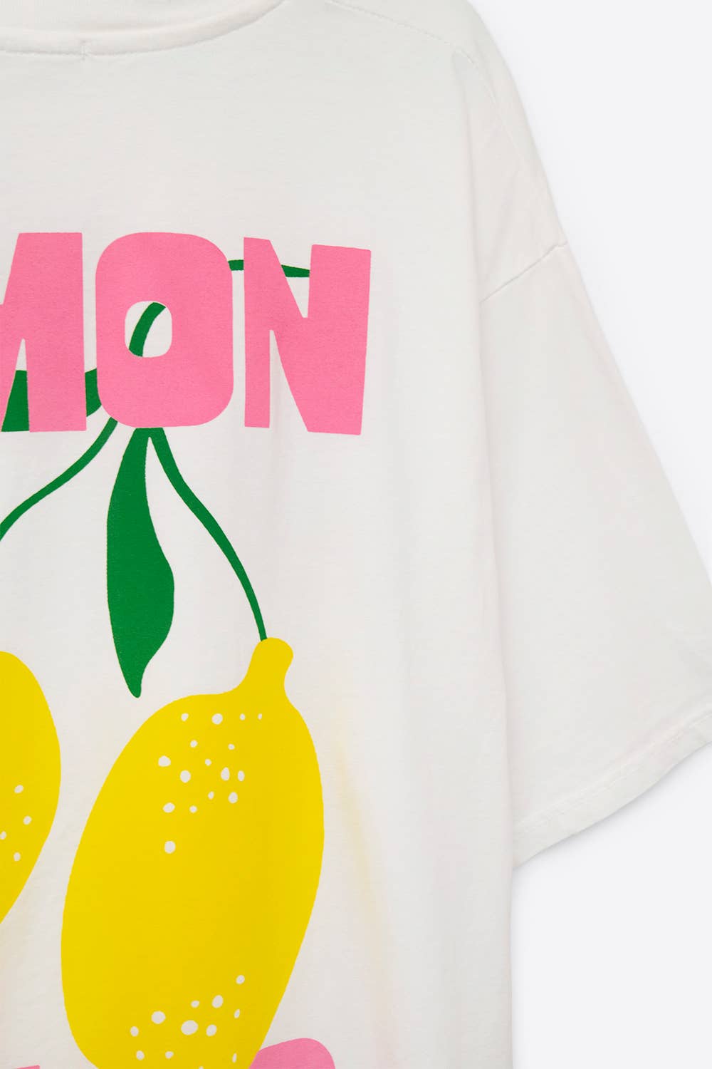 Lemon Print Relaxed White T-Shirt